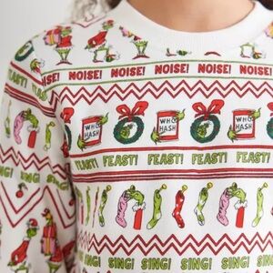 180 Unisex Hanna Andersson Dr. Suess Grinch Sweatshirt Fair Isle Holidays